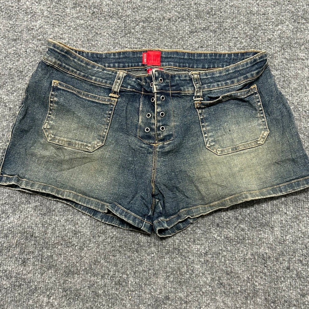 Tilt Denim Shorts Womens Size 7 Blue Stretch Button Fly Low Rise Casual Summer